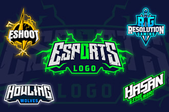 design initial esports, gaming, clan, and twitch logo