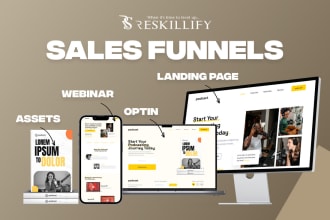 design reskillify custom landing page, website, funnels and course covers