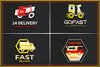 design logistic logo for transport truck delivery in 24 hrs