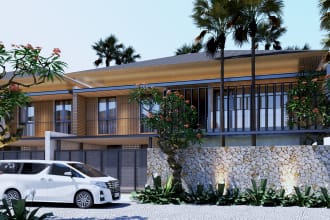 do realistic 3d exterior rendering with high quality 4k resolution