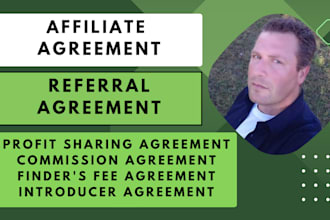 write an affiliate, referral, profit sharing, commission or introducer agreement