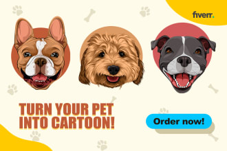 draw your dogs or any pets into cartoon