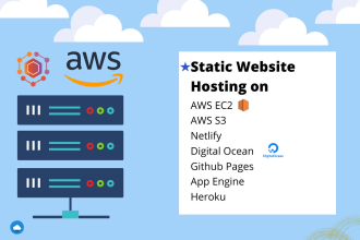 deploy static website on AWS ec2, s3, digital ocean, netlify