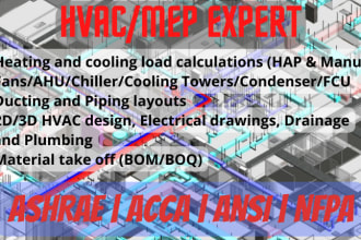 do hvac mep design with heating cooling load calculation hap