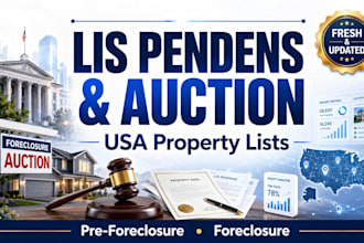 provide updated USA lis pendens and auction property lists