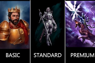 paint fantasy illustration and character design