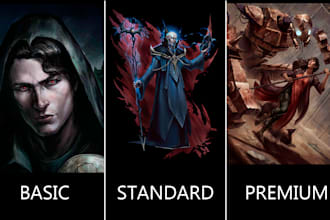 paint fantasy illustration and character design