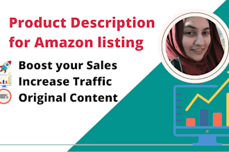 write top notch product description for amazon product listing copywriting