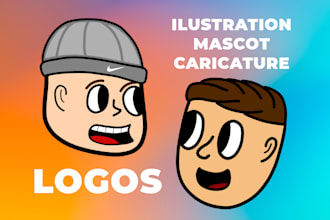 draw a custom cartoon logo, twitch emotes, twitch sub badges