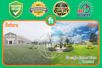 do 360 degree panorama photo editing, stitching, tripod remove, color correction