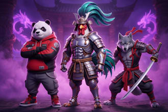 create ai character design and 3d illustration art