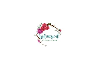 design vintage homegrown flower farm logo