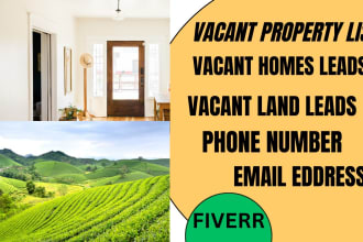 provide vacant home and vacant land leads with contact information