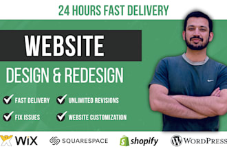 customize wix, wordpress, shopify and squarespace website