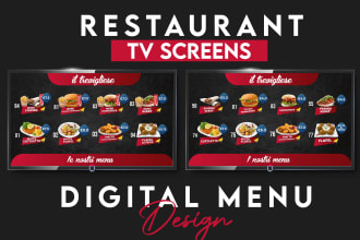 design digital tv screens, static tv, or menu boards