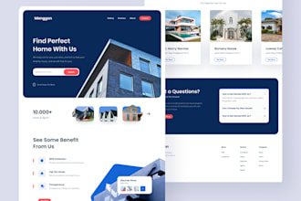 design responsive landing page or one page website UI in figma