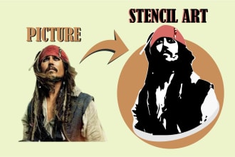 create silhouette vector or stencil art from an image