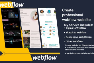 create a webflow website or convert your figma to webflow, webflow animation