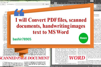 convert pdf, scanned documents, handwritten text, images to ms word doc or excel