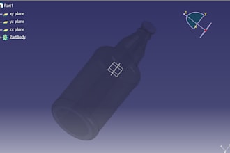 do 3d glass bottle sketching
