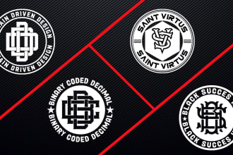 do monogram logo design for urban streetwear clothing brand