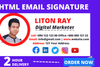 create clickable HTML email signature
