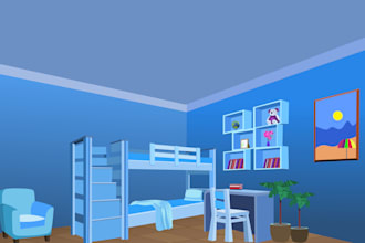 design custom 2d vector cartoon backgrounds