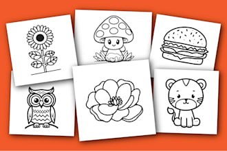 draw bold and easy coloring book for kids and adults