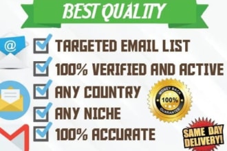 collect niche targeted email list clean and verified