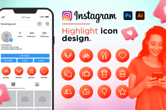 create instagram highlights icons or highlights cover design