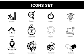 do flat, line, minimalistic vector icons set for web and app