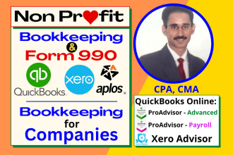 do nonprofit bookkeeping in quickbooks online, xero and aplos