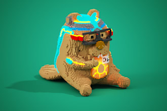 create a 3d voxel nft collection for you, voxel art