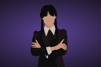 draw minimalist faceless vector portraits