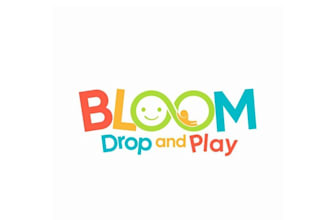 design a childrens play center logo for bloom  drop and play