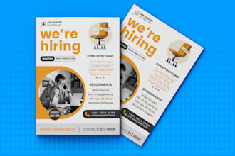 design recruitment flyer for job hiring vacancy advertisement business career