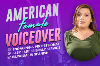 record a professional female american voice over