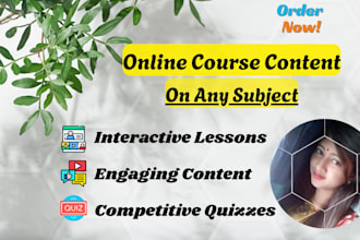 write online course content on any subject