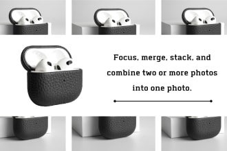 focus stacking, merge, combine two or more photos into one