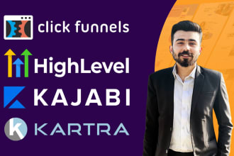 build your sales funnel in clickfunnels, gohighlevel, and kajabi