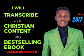 transcribe sermon, build christian content into bestselling book and ebook
