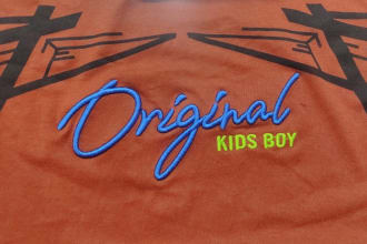 design embroidery digitizing logo into dst, pes in 1 hour
