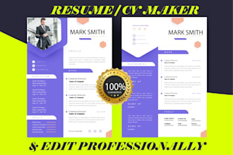 design executive resume and CV maker professionally and linkedin