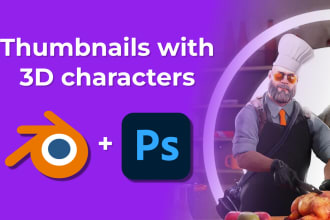 create thumbnails with 3d game characters