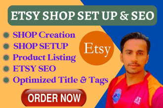do etsy shop set up and create SEO optimized listing