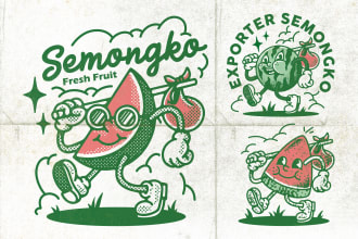 create a vintage mascot design in a retro cartoon style