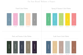 create the color palette, color scheme, mood board for your brand