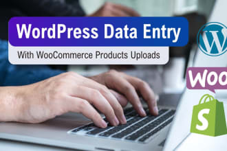 do wordpress data entry with product upload and listing