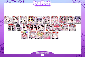 draw pack of emotes for twitch streamers
