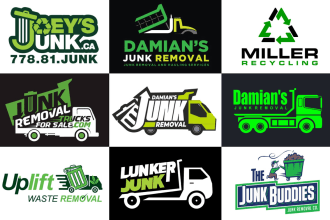 design recycling,  junk removal and hauling service logo